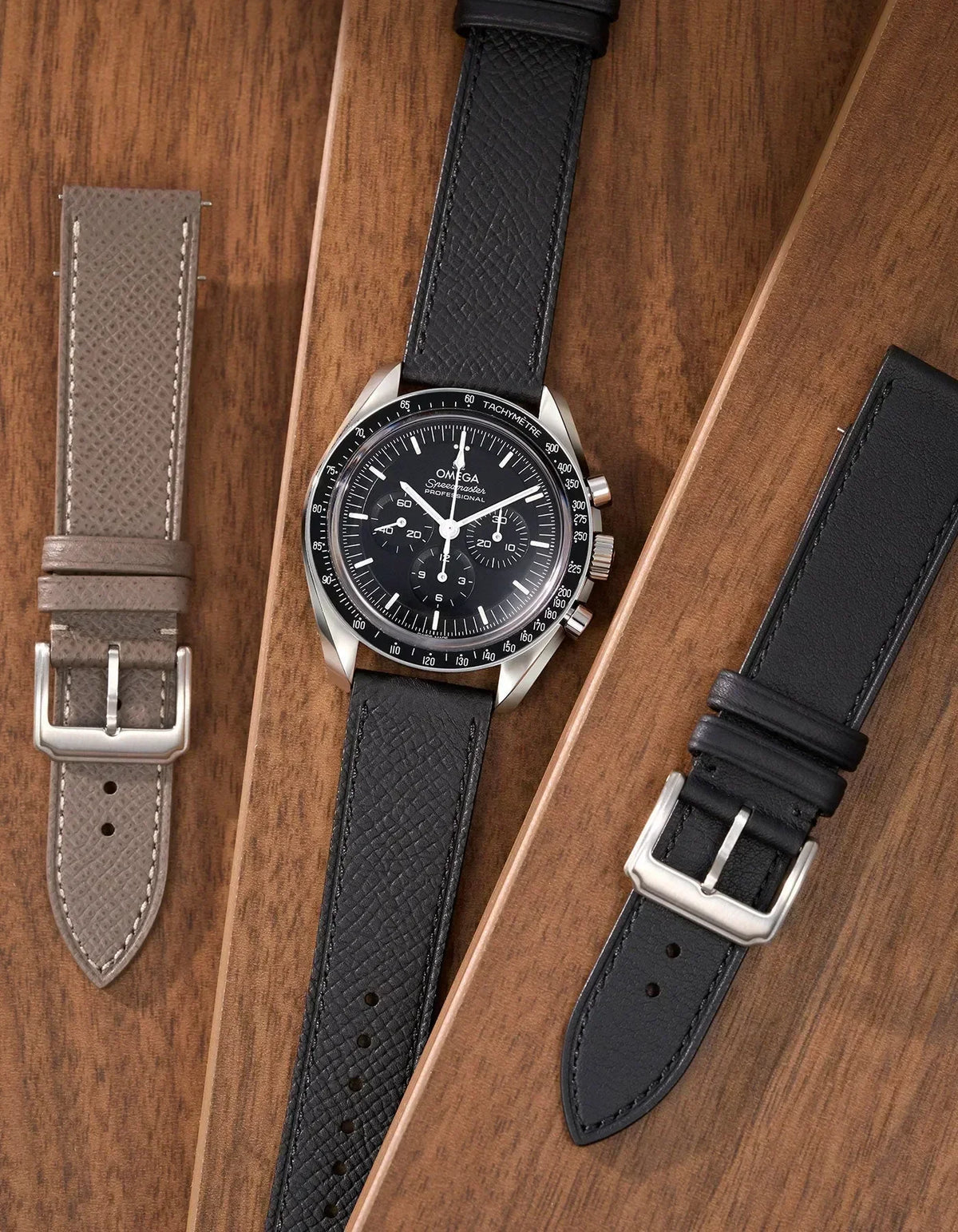 Black Epsom Leather Strap 17mm-21mm - OM Luxury