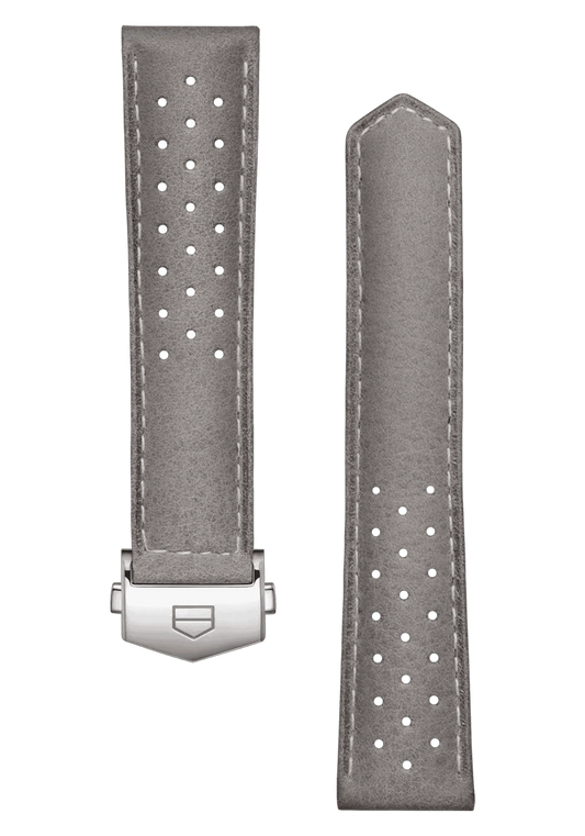 Carrera 39mm Grey Perforated Leather Strap - OM Luxury