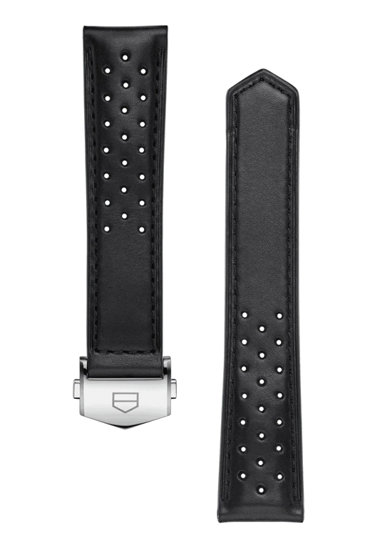 Carrera 39MM Black Perforated Leather Strap - OM Luxury