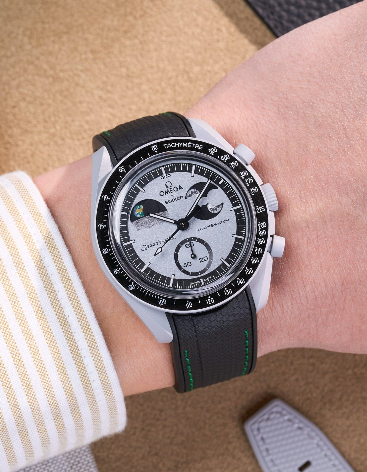 MoonSwatch Mission To Earth Phase Watch (Rubber Strap) - OM Luxury