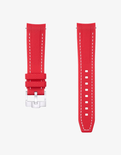 Curved Vertech Rubber Strap - Red - OM Luxury