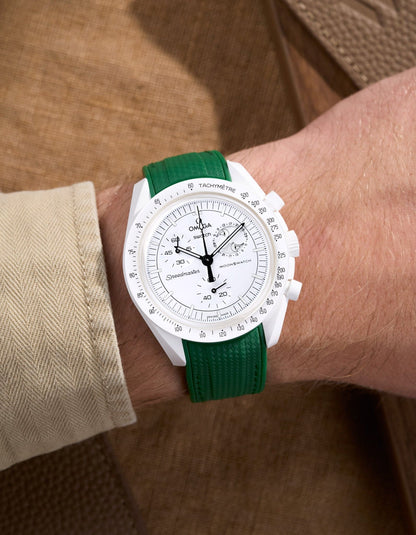 Curved Vertech Rubber Strap - Green - OM Luxury