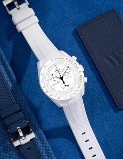 Curved Vertech Rubber Strap - White - OM Luxury