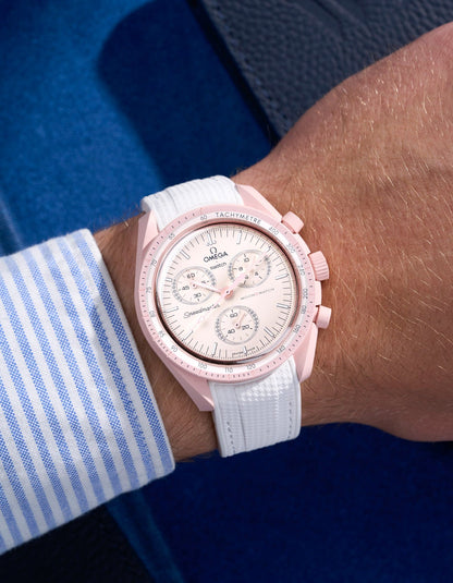 Curved Vertech Rubber Strap - White - OM Luxury