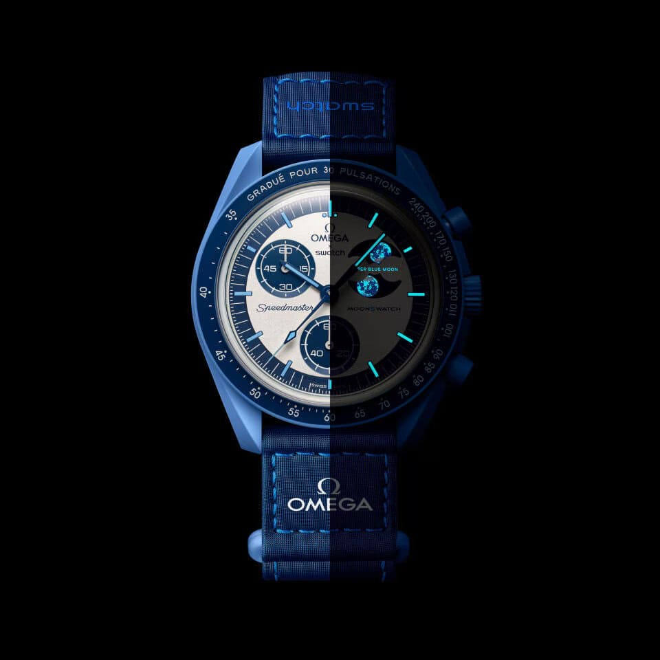 Mission to the SUPER BLUE MOONPHASE - VELCRO© Strap - OM Luxury
