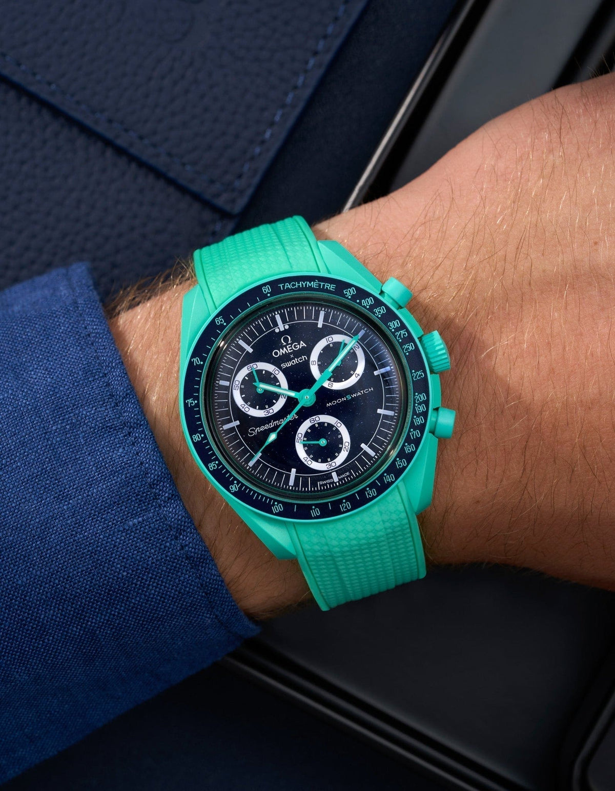 MoonSwatch Mission On Earth Watch - Polar Lights (Rubber Strap) - OM Luxury
