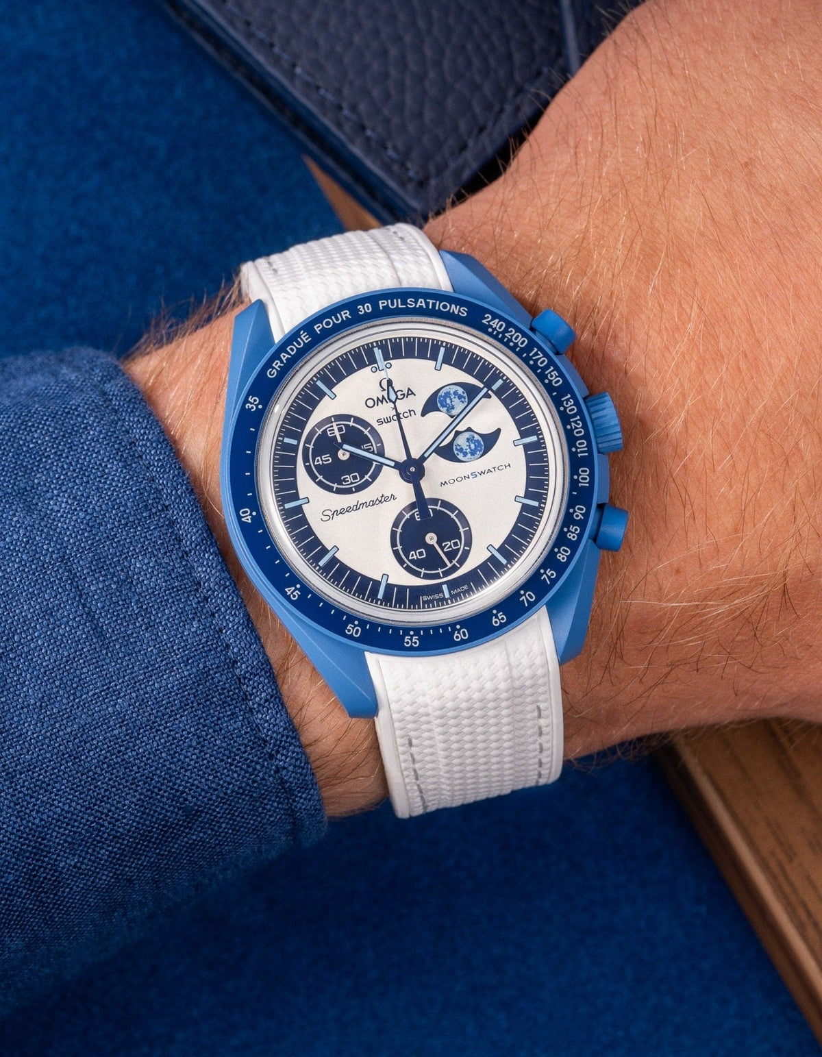 MoonSwatch Mission to the Super Blue Moon Phase (Rubber Strap) - OM Luxury