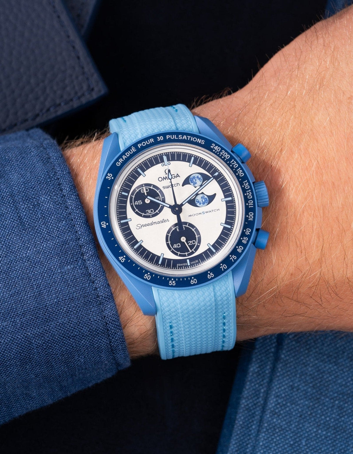 MoonSwatch Mission to the Super Blue Moon Phase (Rubber Strap) - OM Luxury