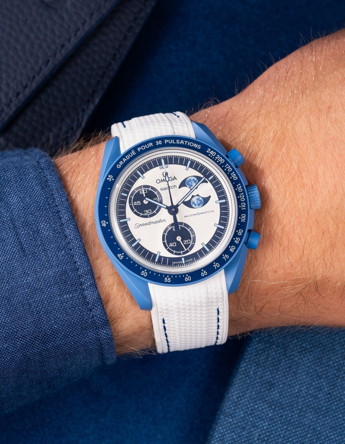 MoonSwatch Mission to the Super Blue Moon Phase (Rubber Strap) - OM Luxury